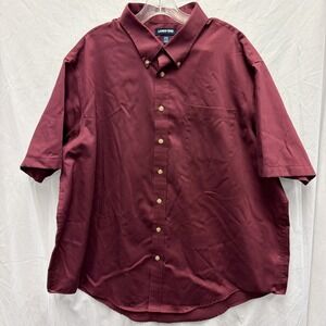 Lands End The Outfitters Men's Button Down Shirt XXL Red Short Sleeve